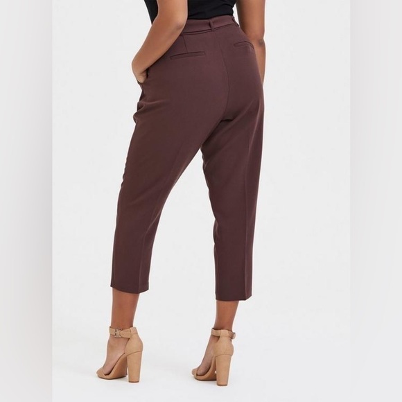 Torrid Stretch Woven Belted Straight Leg Trouser Pant - Raisin Brown Size 12 - Picture 2 of 14